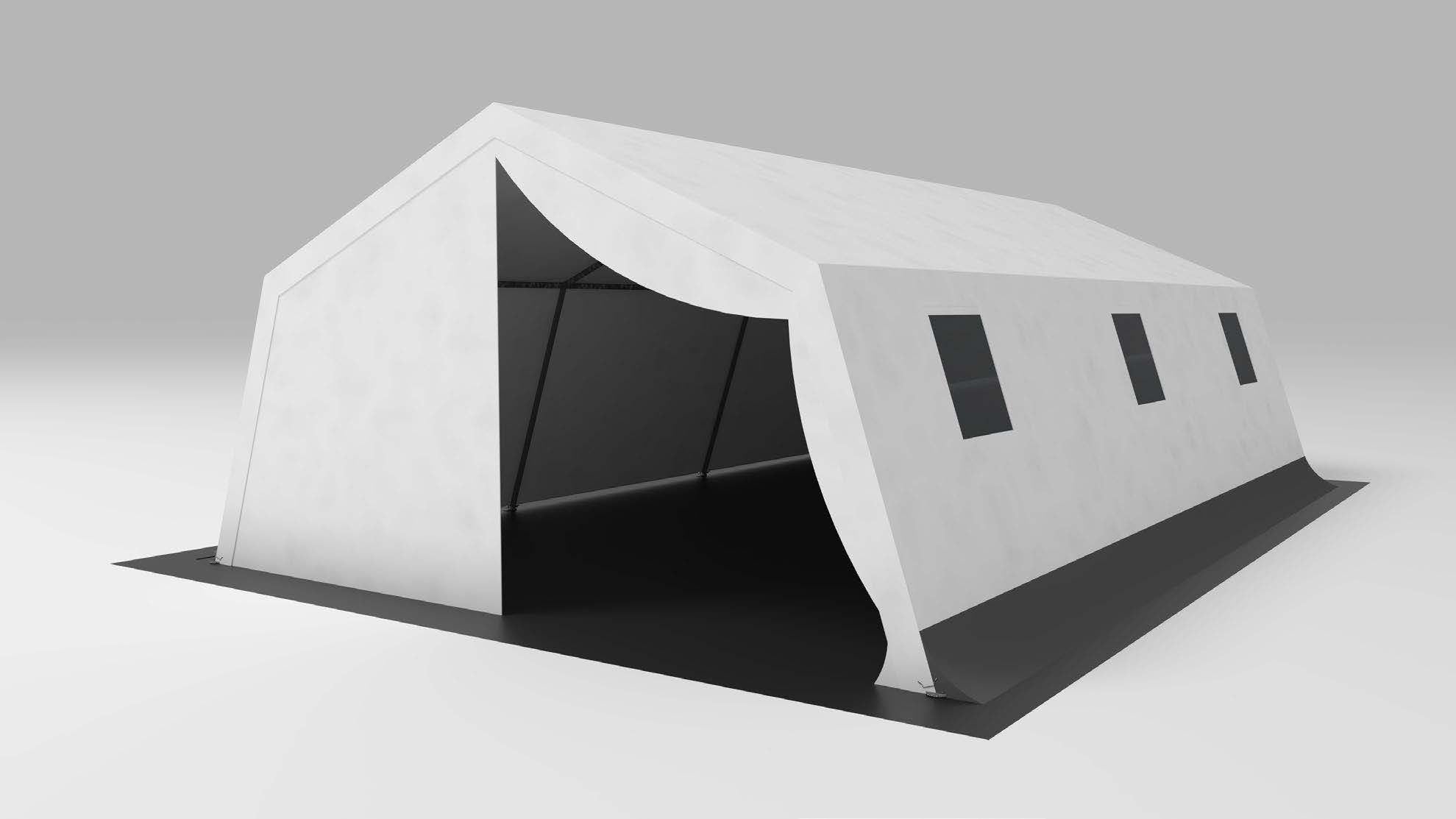 MZU P-10 Mannschafts- und Unterkunftszelt (5,0 x 4,7 m) - mit Aluminiumgerüst