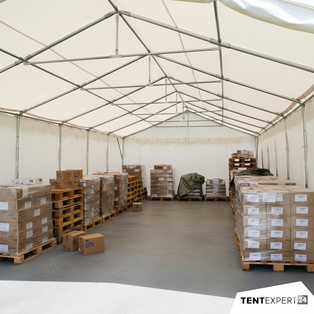 Lagerzelt 6x12 m Profi – 550g/m² PVC | 72m² Lagerhalle | Stabil
