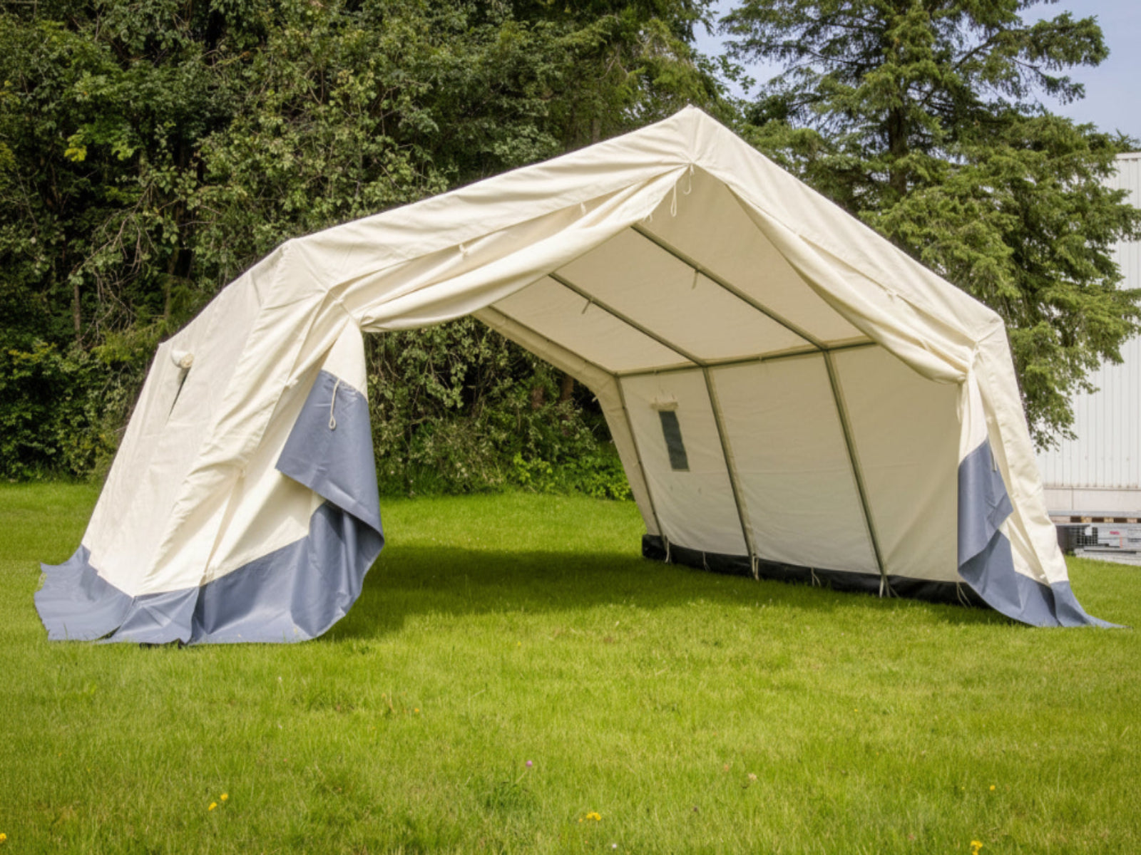 MZU P-10 Mannschafts- und Unterkunftszelt (5,0 x 4,7 m) - mit Aluminiumgerüst