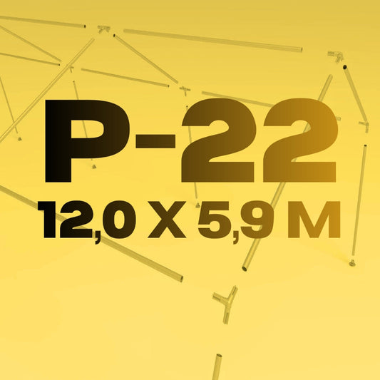 MZU P-22 Mannschafts- und Unterkunftszelt (12,0 × 5,9 m) – mit Aluminiumgerüst