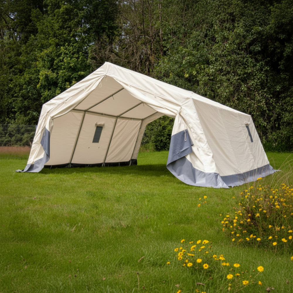 MZU P-10 Mannschafts- und Unterkunftszelt (5,0 x 4,7 m) - mit Aluminiumgerüst