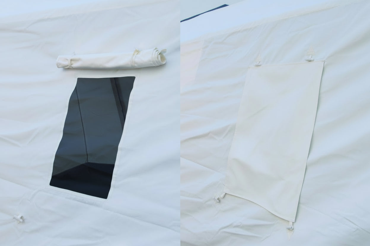 MZU P-10 Mannschafts- und Unterkunftszelt (5,0 x 4,7 m) - mit Aluminiumgerüst