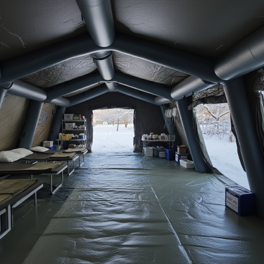 MZI 39 Aufblasbares Mannschafts- und Unterkunftszelt (7,92 x 5,60 m)