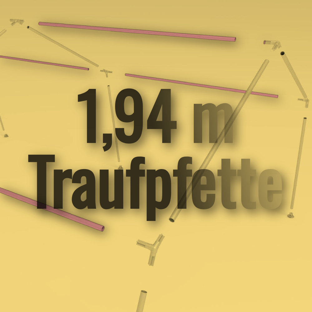 Traufpfette Aluminium für Mannschaftszelt, Unterkunftszelt & Sanitätszelt – Länge 1,94m / 2,44m