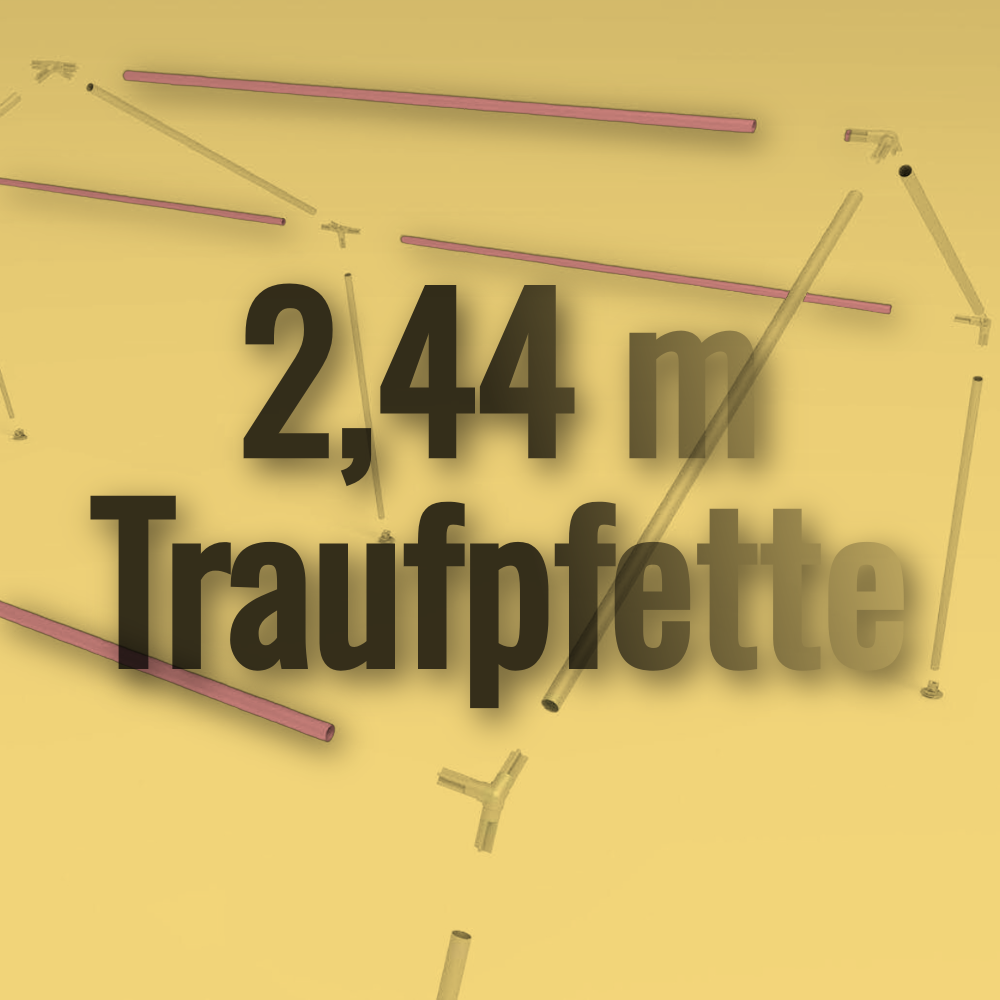Traufpfette Aluminium für Mannschaftszelt, Unterkunftszelt & Sanitätszelt – Länge 1,94m / 2,44m