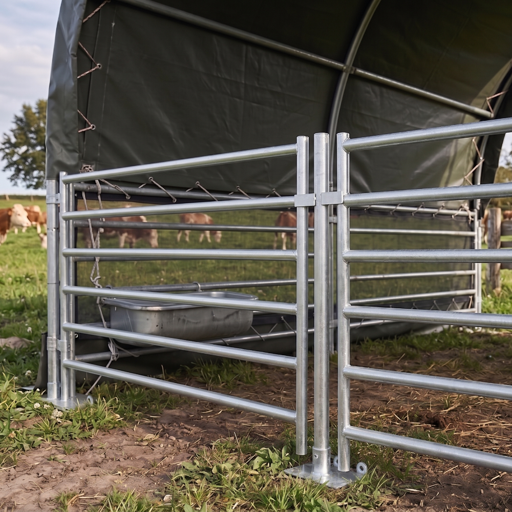 Weidezelt 4x4m – Winterfest & Sturmsicher – 750g/m² PVC – inkl. Gatter