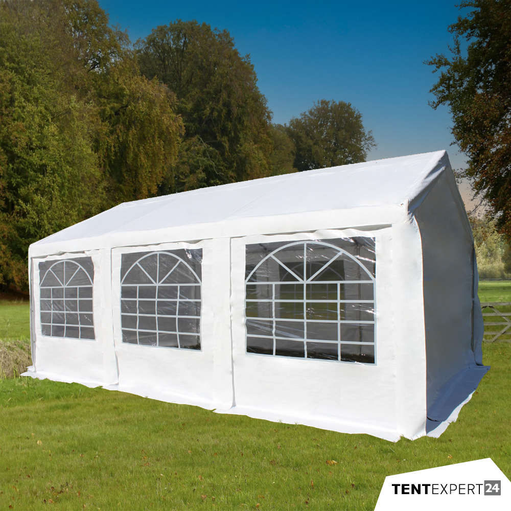 4x6 m Partyzelt, PE-Plane 180 g/m², weiß