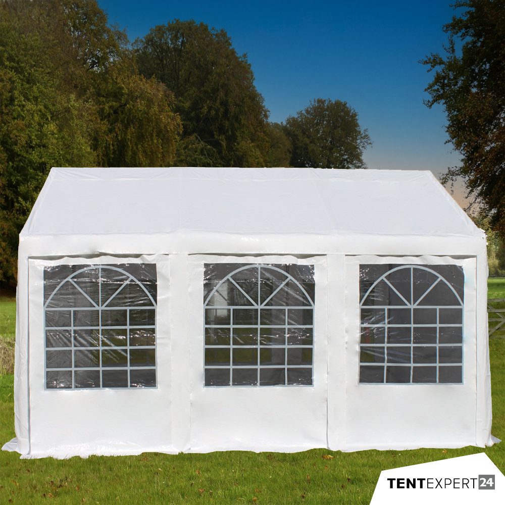 4x6 m Partyzelt, PE-Plane 180 g/m², weiß