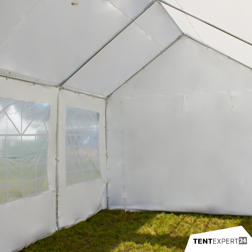 4x6 m Partyzelt, PE-Plane 180 g/m², weiß