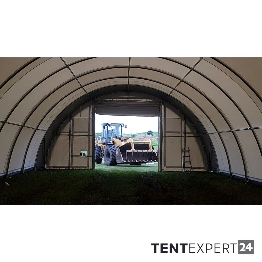 Sehr stabile Rundbogenhalle 9,15m x 10m x 4,5m - PVC 650 g, dunkelgrün