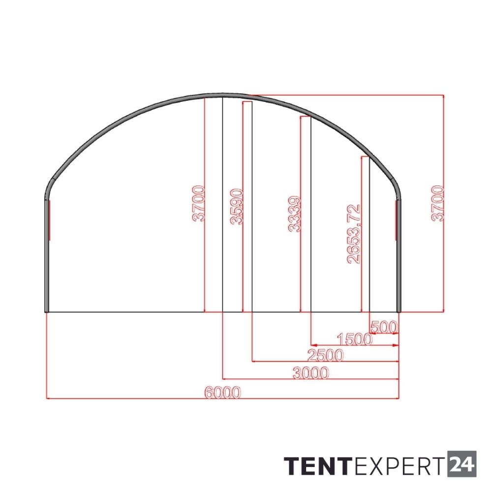 Sehr stabile Rundbogenhalle 6m x 6m x 3,7m - PVC 750 g, dunkelgrün