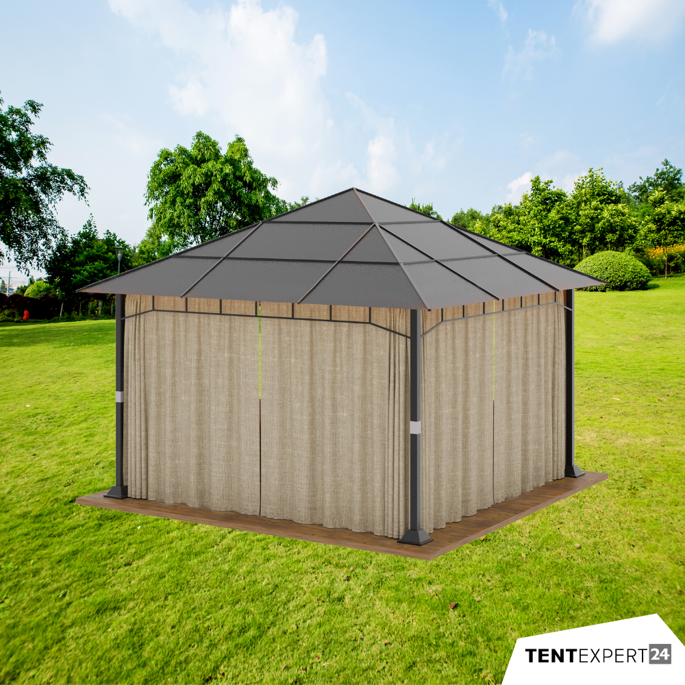 Gartenpavillon Hardtop Sunset Deluxe, champagner, 4x4m