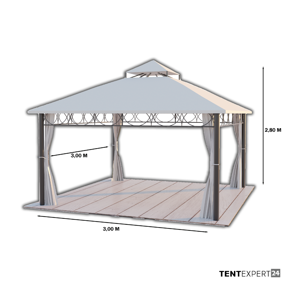 Gartenpavillon Oasis Haven Classic 3x3m – Wasserdicht mit UV-Schutz 50+ & 4 Seitenteilen