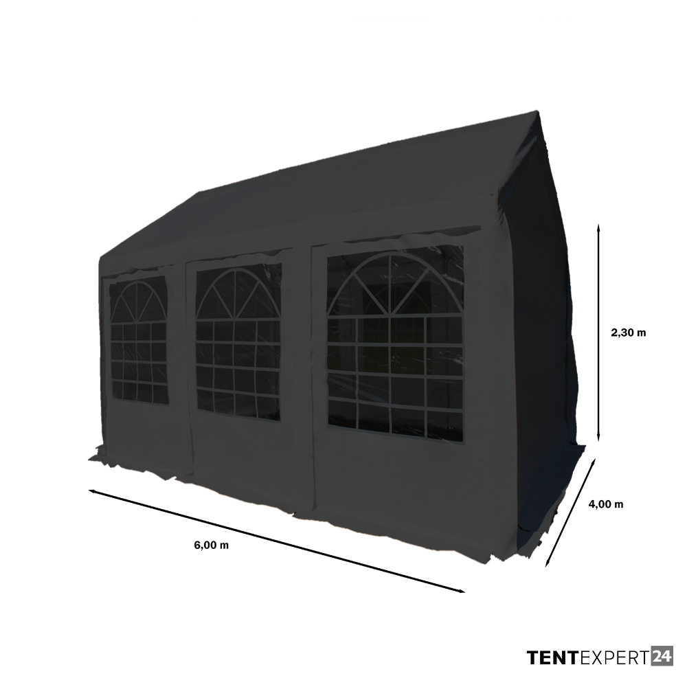 4x6 m Partyzelt, PE-Plane 180 g/m², weiß
