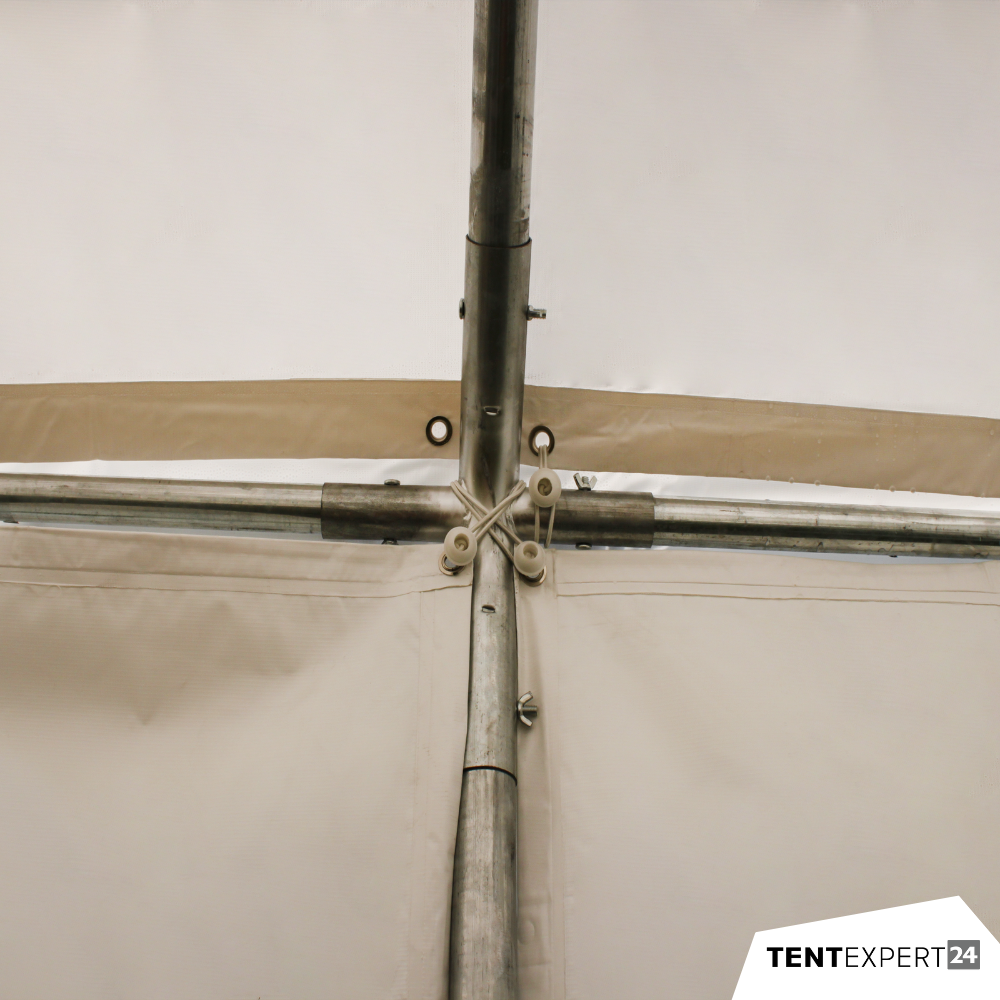 Produkte Lagerzelt 4x8 m - 2,3 m Seitenhöhe mit Reißverschlusstor, PVC weiß