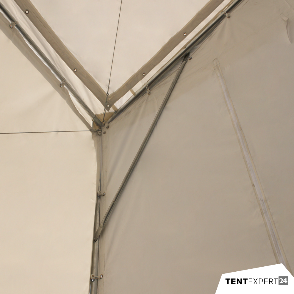 Lagerzelt 8x12m - 3,6m Seitenhöhe mit Reißverschlusstor, PVC weiß