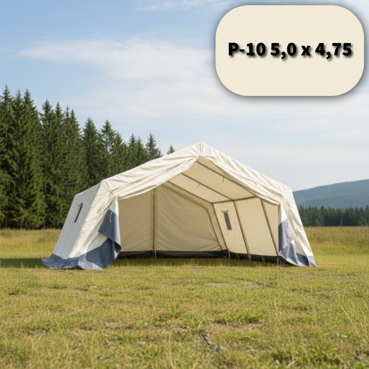 Mannschaftszelt Unterkunftszelt | 4x5,90m - 12x5,90m | THW Feuerwehr Campingzelt