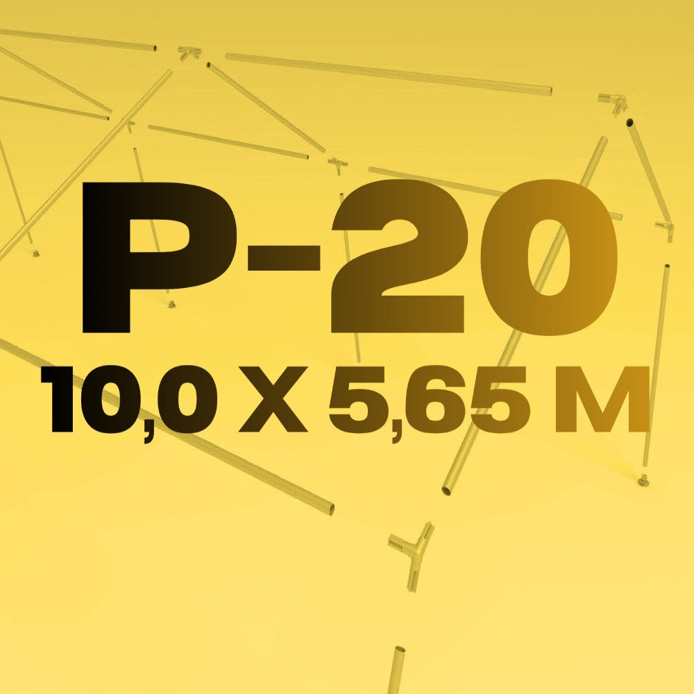 MZU P-20 Mannschafts- und Unterkunftszelt (10,0 × 5,65 m) – mit Aluminiumgerüst
