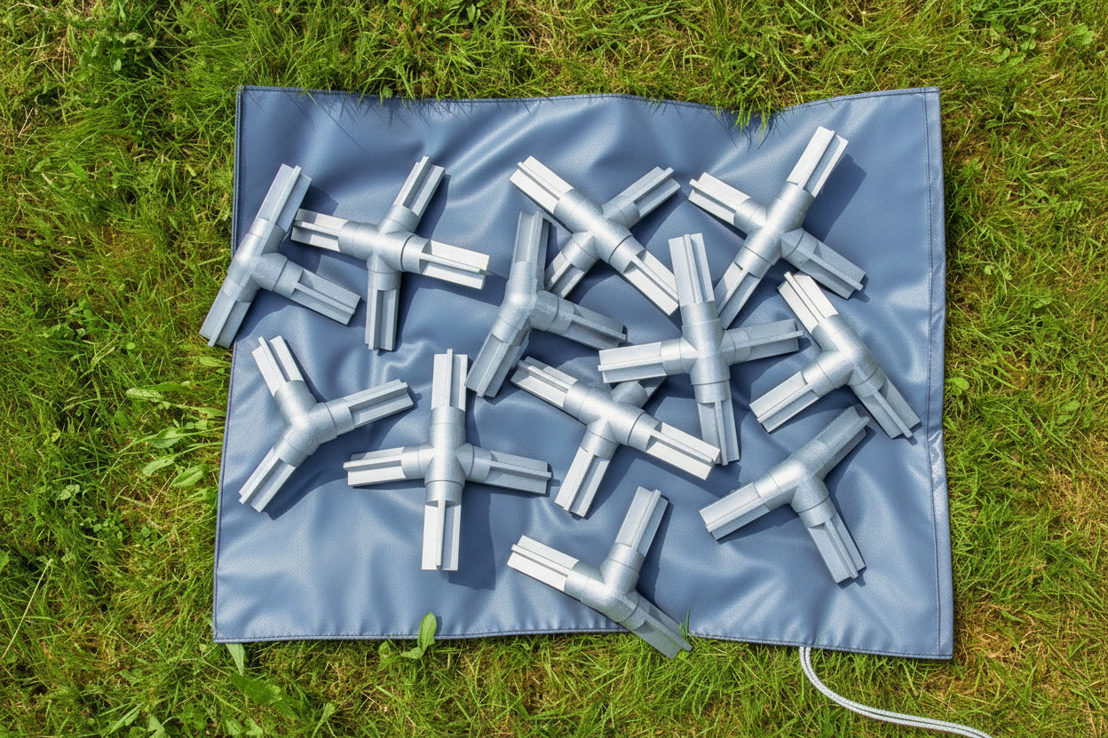 MZU P-10 Mannschafts- und Unterkunftszelt (5,0 x 4,7 m) - mit Aluminiumgerüst