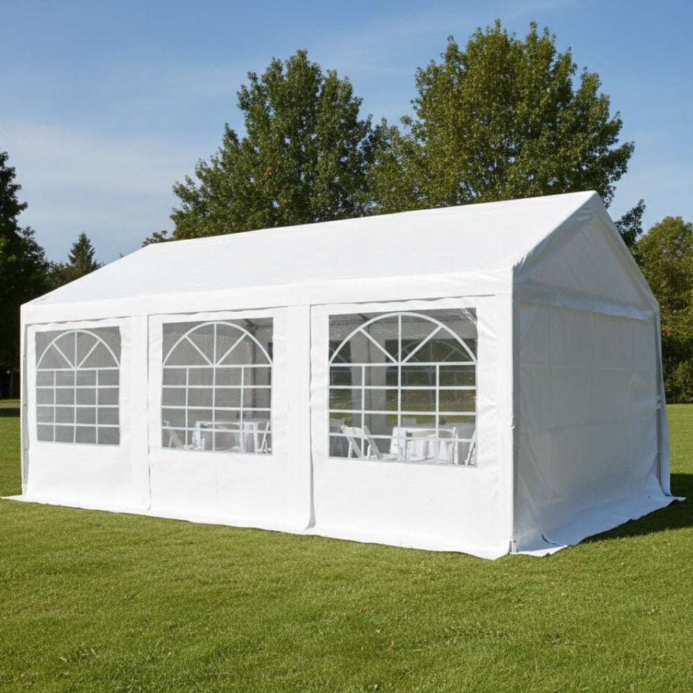 4x6 m Partyzelt, PE-Plane 180 g/m², weiß