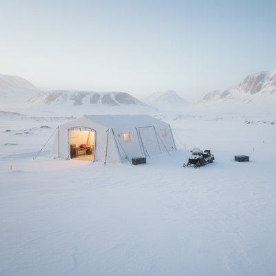 MZI 42 Aufblasbares Mannschafts- und Unterkunftszelt (7,55x 5,60 m)