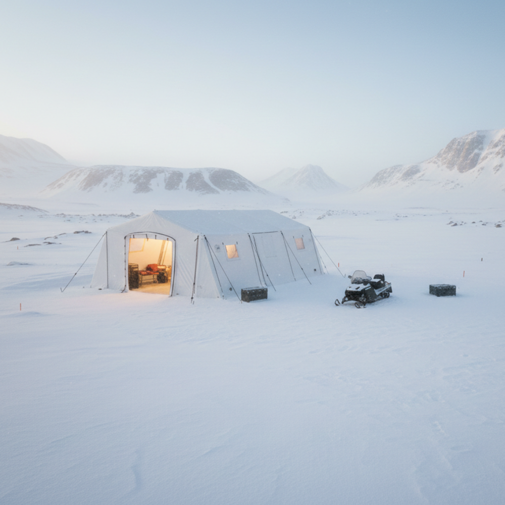 MZI 42 Aufblasbares Mannschafts- und Unterkunftszelt (7,55x 5,60 m)