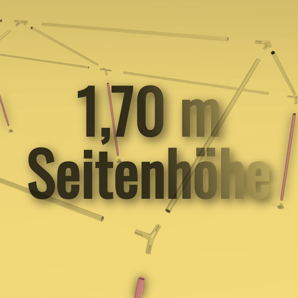 Ersatzteil Pfosten für Mannschaftszelt & Unterkunftszelt – Gerüststange Seitenhöhe 1,7m / 1,9m