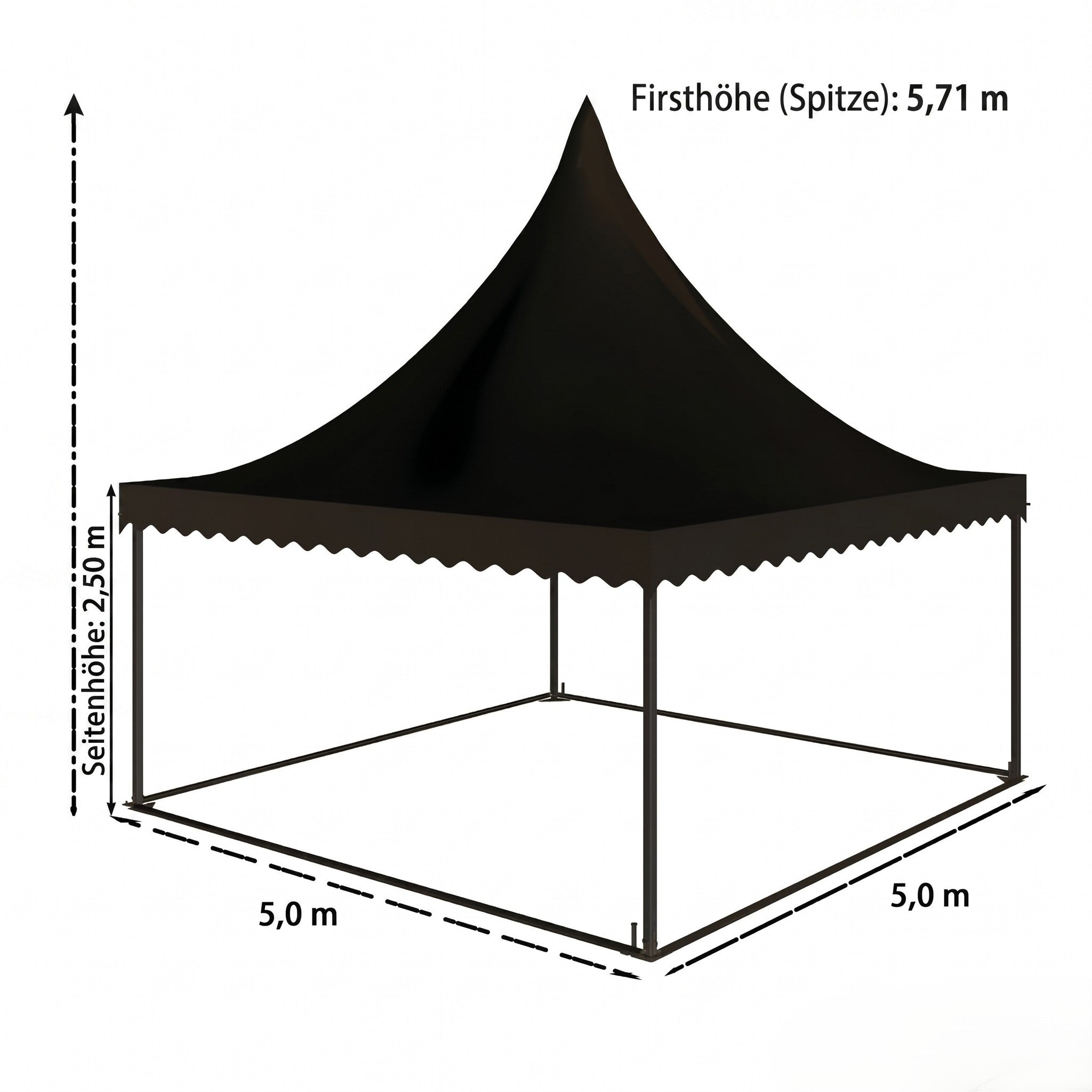 Pagode 5 x 5 x 2,5 m / Tentexpert24.de